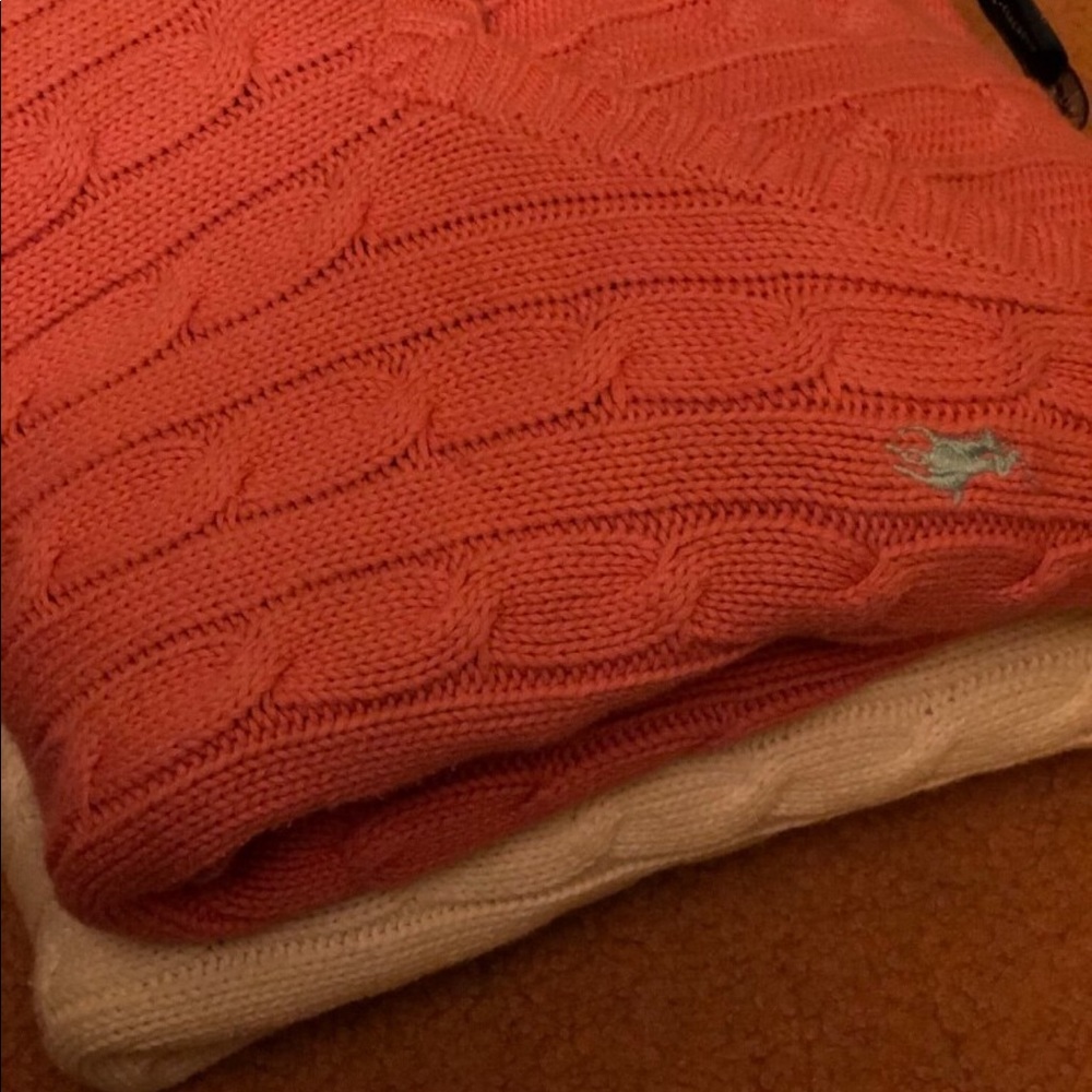 2 Cable knit V Neck Sweaters